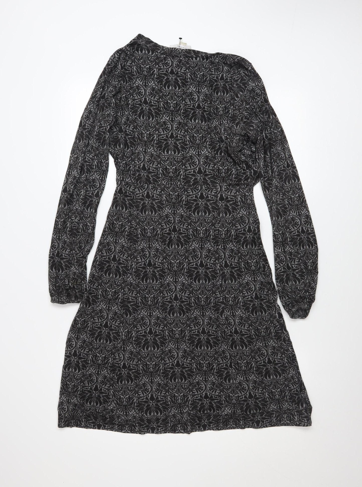 Rick Cardona Women’s Black Floral A-Line Knee Length Dress Size 12