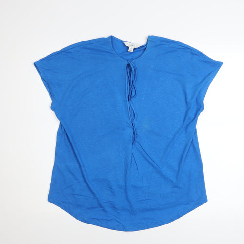 Marks and Spencer Women's Blue Linen Blend Tunic Blouse Size 8