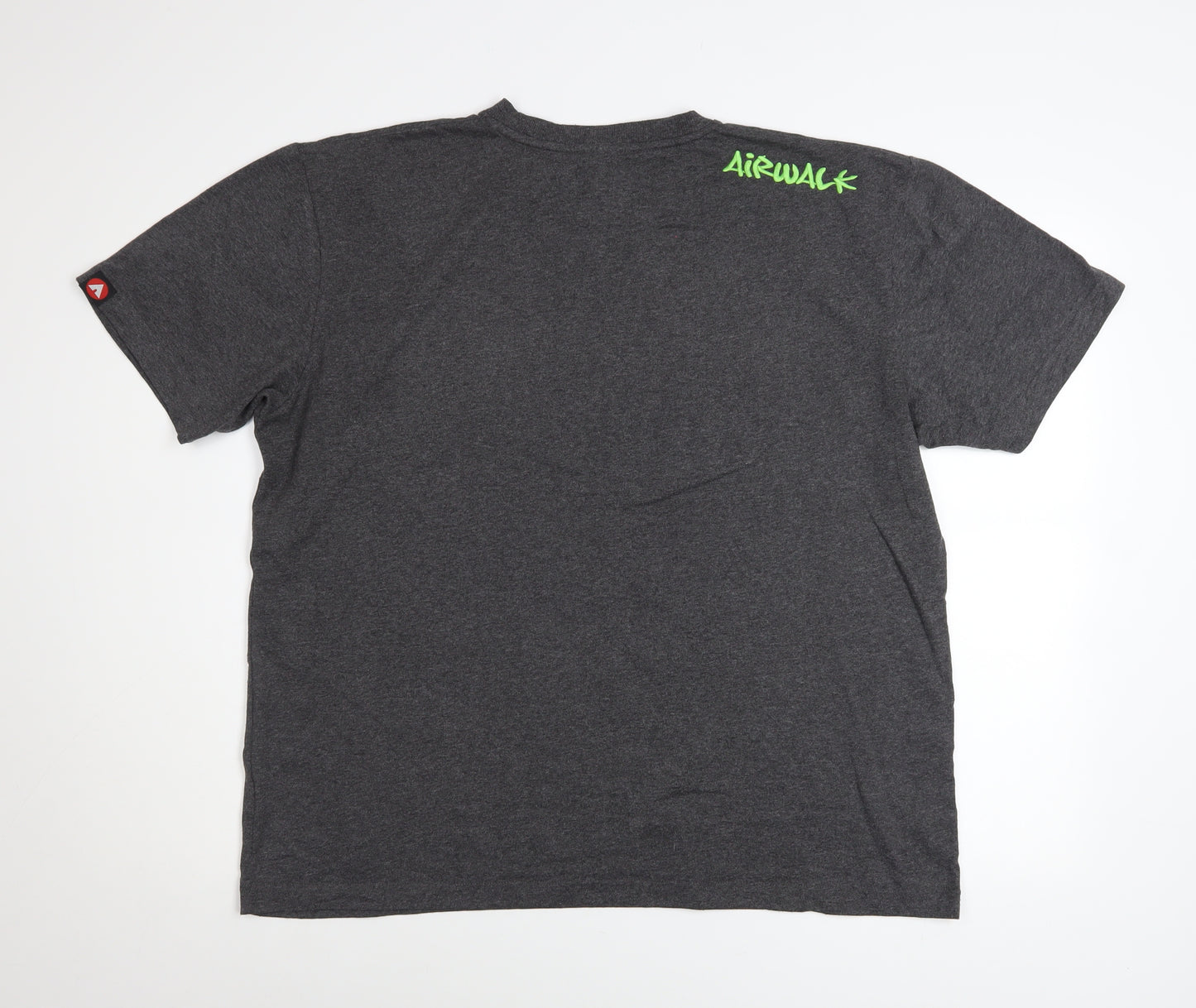 Airwalk Unisex Grey Graphic T-Shirt L Basic Casual Short Sleeve