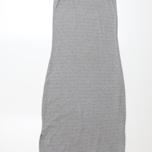 Superdry Women’s Grey Striped Midi Slip Dress XS