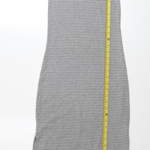 Superdry Women’s Grey Striped Midi Slip Dress XS