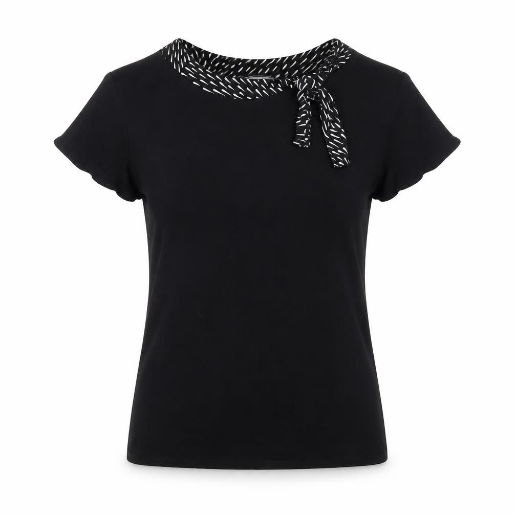 Berkertex Women Black Size 10 Short Sleeve Viscose Knit Top