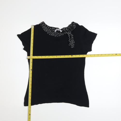 Berkertex Women Black Size 10 Short Sleeve Viscose Knit Top