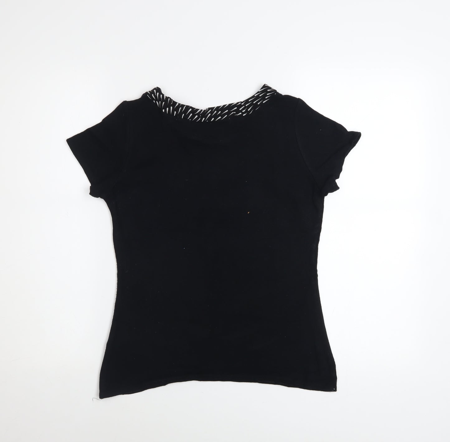 Berkertex Women Black Size 10 Short Sleeve Viscose Knit Top