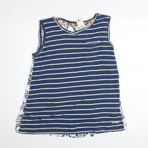 Weird Fish Women's Blue Striped Sleeveless Tank Top Size 12