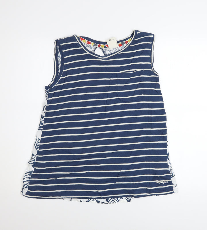 Weird Fish Women's Blue Striped Sleeveless Tank Top Size 12