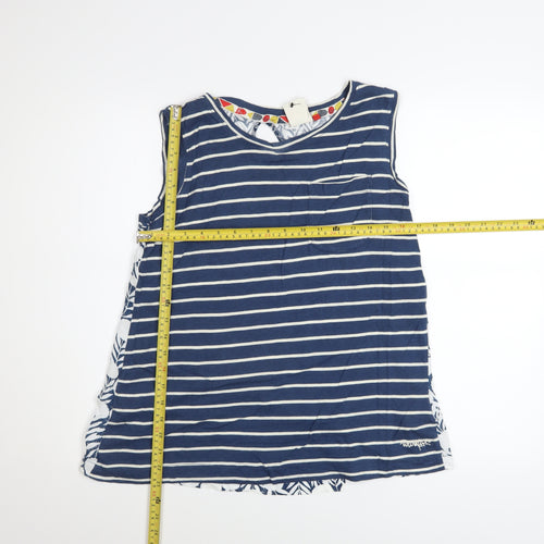 Weird Fish Women's Blue Striped Sleeveless Tank Top Size 12