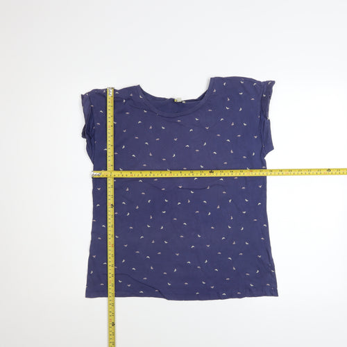 Hobbs NW3 Women’s Blue Printed Cotton Short Sleeve T-Shirt XS