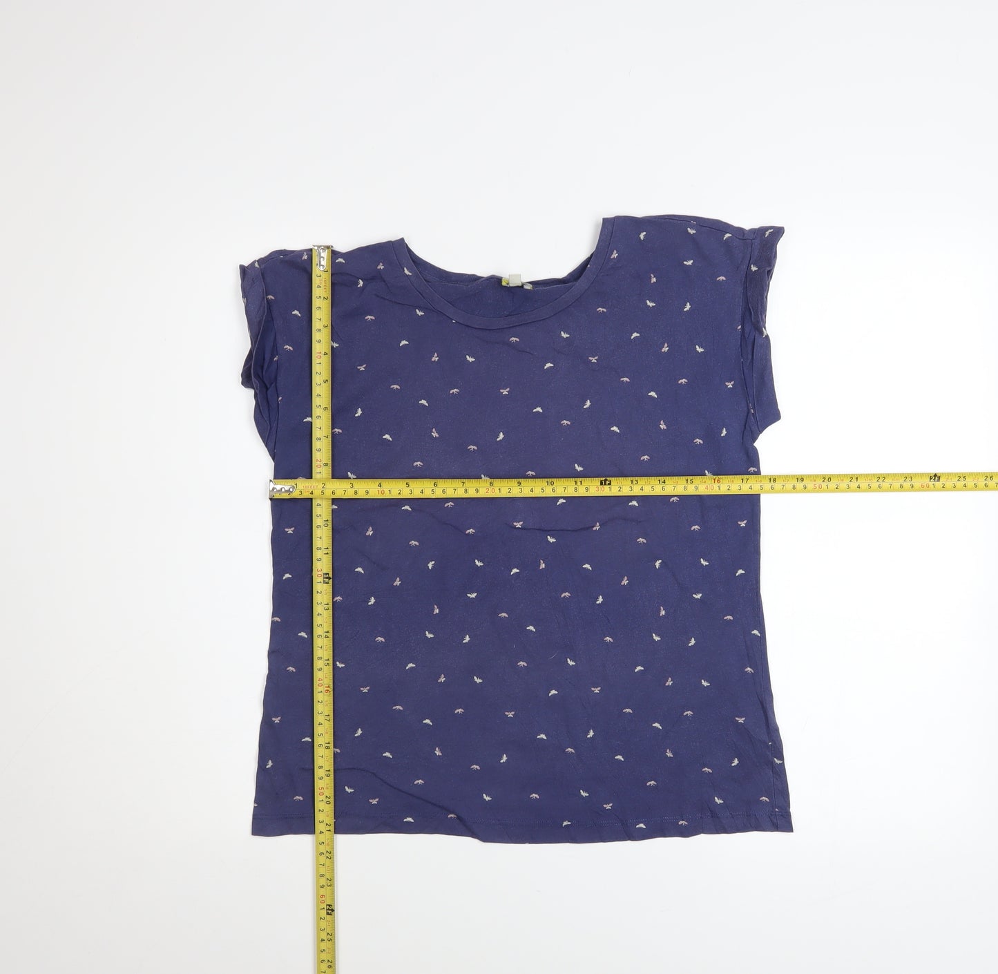 Hobbs NW3 Women’s Blue Printed Cotton Short Sleeve T-Shirt XS
