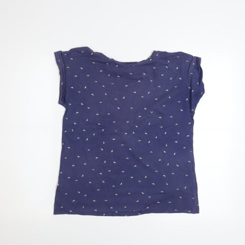 Hobbs NW3 Women’s Blue Printed Cotton Short Sleeve T-Shirt XS