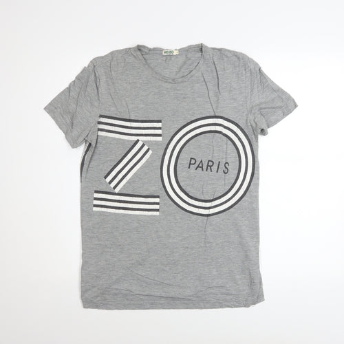 Kenzo Paris Men’s Grey Graphic Cotton T-Shirt Size L
