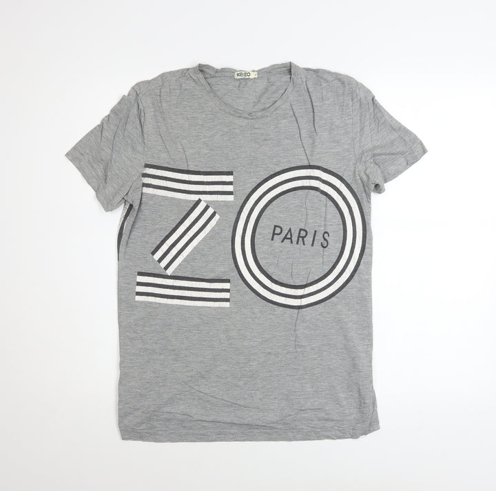 Kenzo Paris Men’s Grey Graphic Cotton T-Shirt Size L