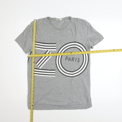 Kenzo Paris Men’s Grey Graphic Cotton T-Shirt Size L
