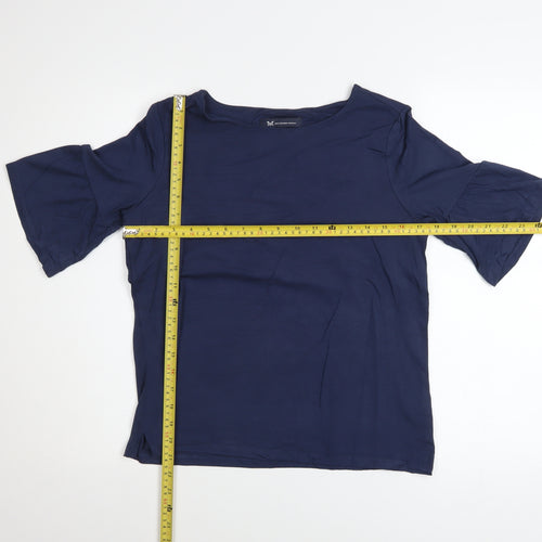 Crew Clothing Company Women Blue Size 10 Short Sleeve Basic Blouse