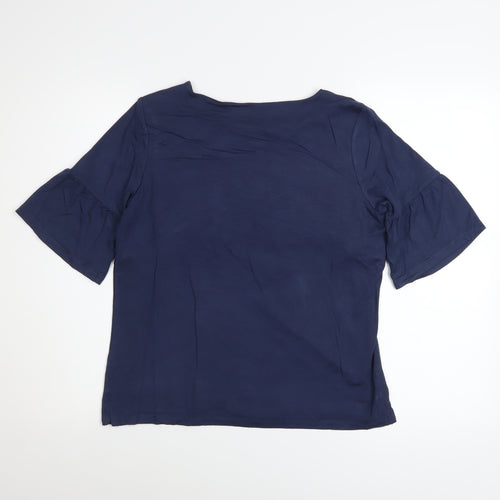 Crew Clothing Company Women Blue Size 10 Short Sleeve Basic Blouse