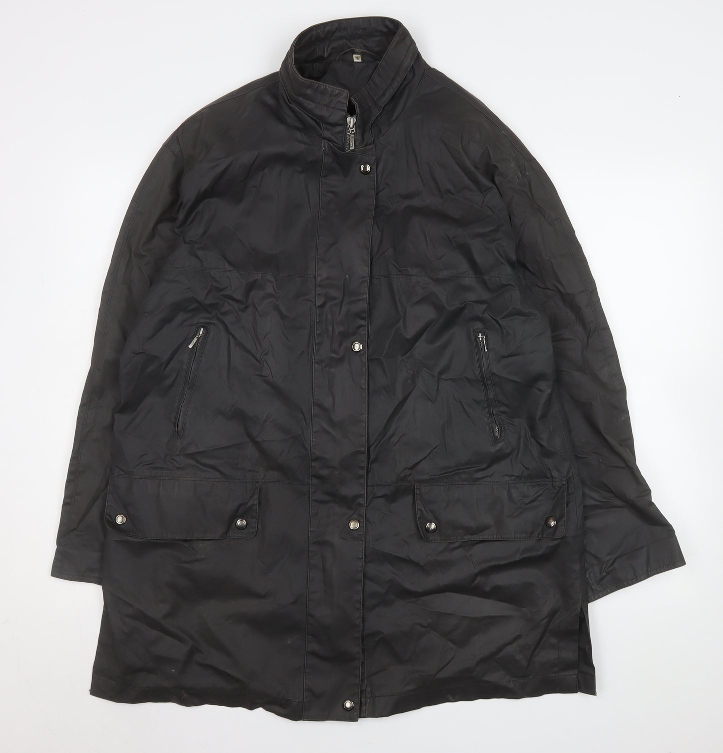 Cloud Nine Women Black Cotton Long Rain Coat Size M