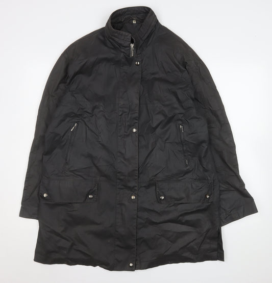 Cloud Nine Women Black Cotton Long Rain Coat Size M
