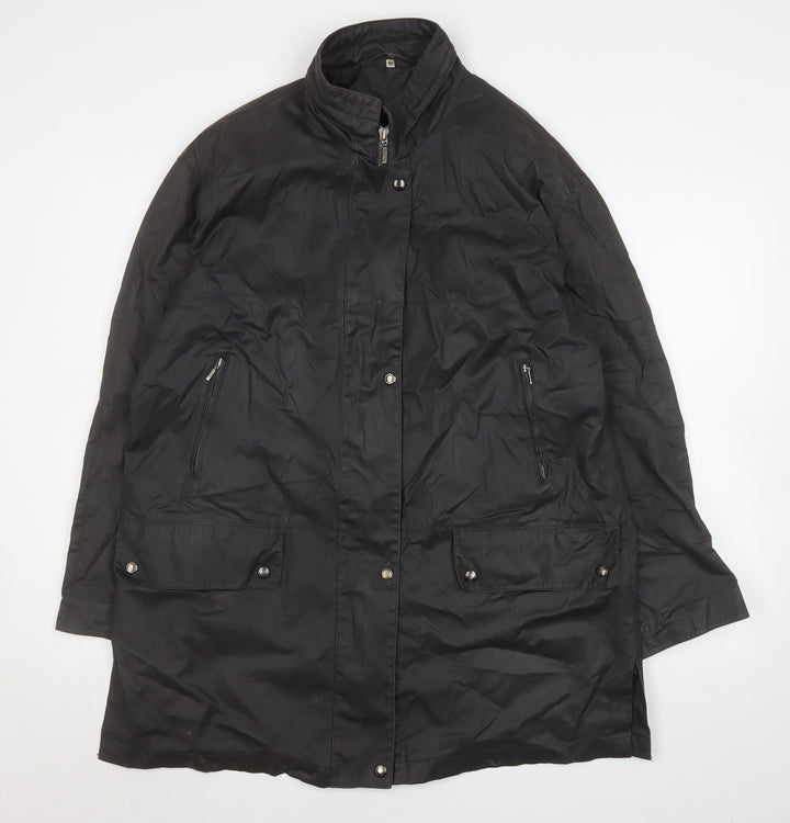 Cloud Nine Women Black Cotton Long Rain Coat Size M