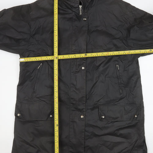 Cloud Nine Women Black Cotton Long Rain Coat Size M