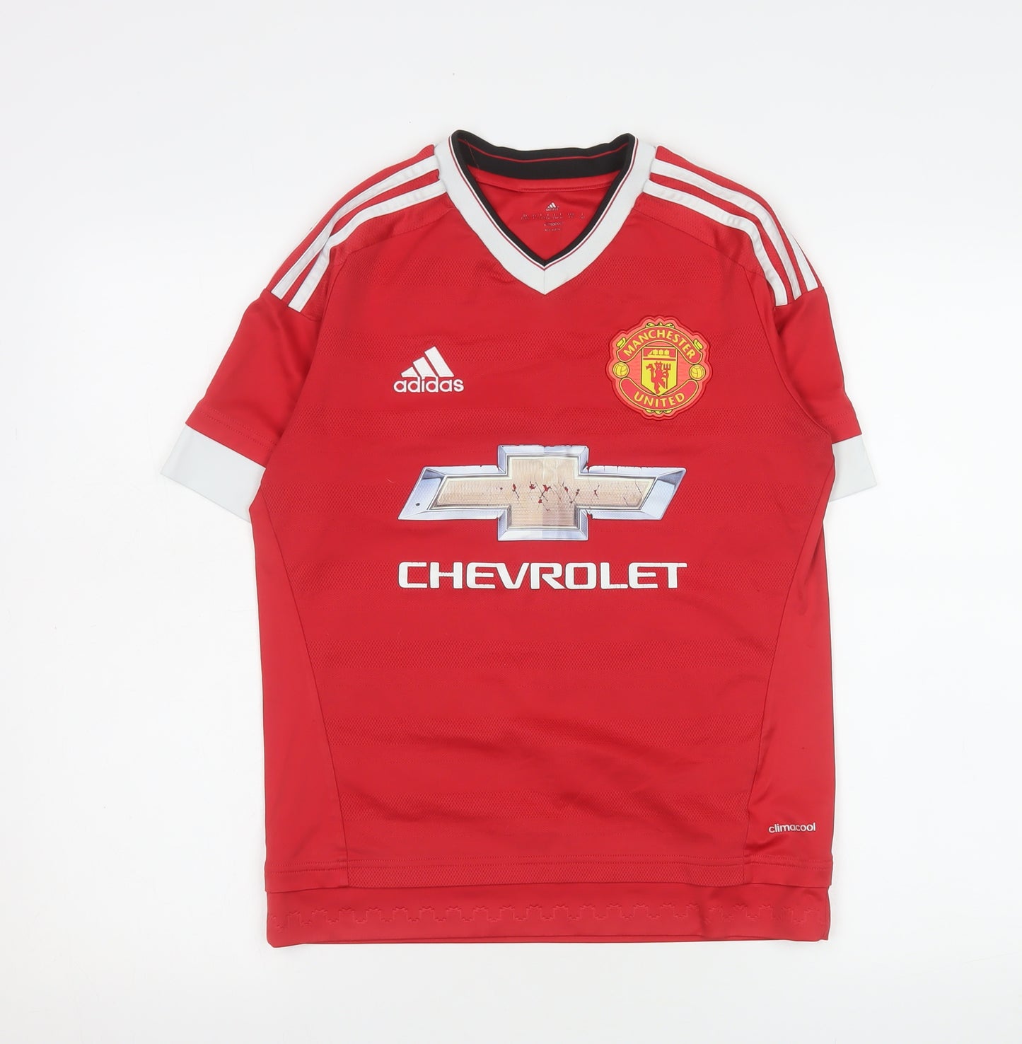 Adidas Manchester United Red Teens 13 Short Sleeve V-Neck Football T-Shirt