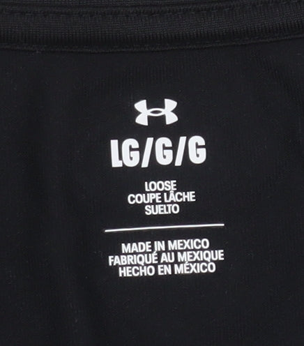 Under Armour Womens Black V-Neck Relaxed Fit Active T-Shirt Size L