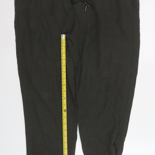 ONLY Women Black Jogger Trousers Size 14 Elastic Waist Viscose Blend