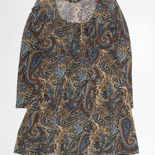 Stella Morgan Womens Multicoloured Paisley A-Line Long Sleeve Dress L