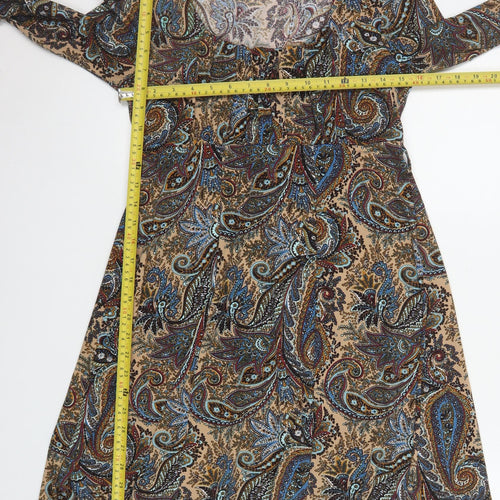 Stella Morgan Womens Multicoloured Paisley A-Line Long Sleeve Dress L