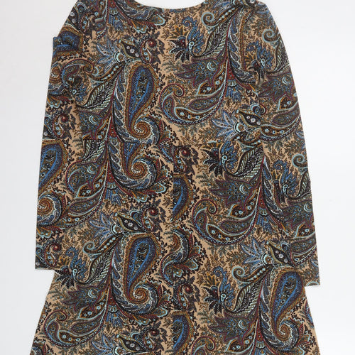 Stella Morgan Womens Multicoloured Paisley A-Line Long Sleeve Dress L