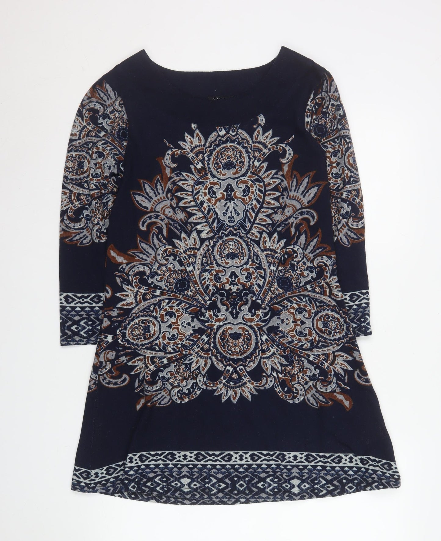 Stella Morgan Women Navy Blue Paisley Shift Dress Size 14
