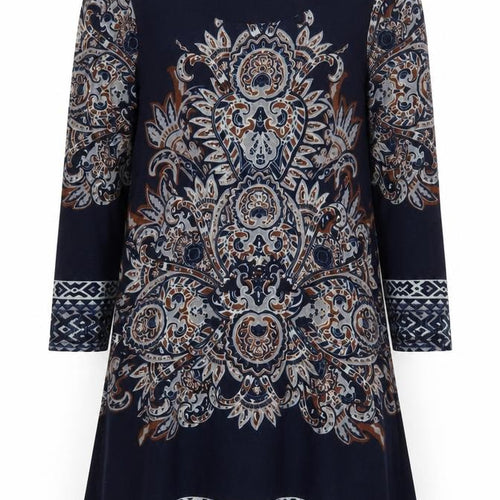 Stella Morgan Women Navy Blue Paisley Shift Dress Size 14