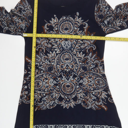 Stella Morgan Women Navy Blue Paisley Shift Dress Size 14