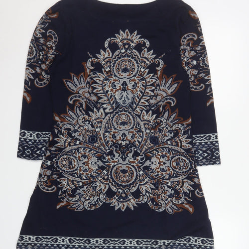 Stella Morgan Women Navy Blue Paisley Shift Dress Size 14