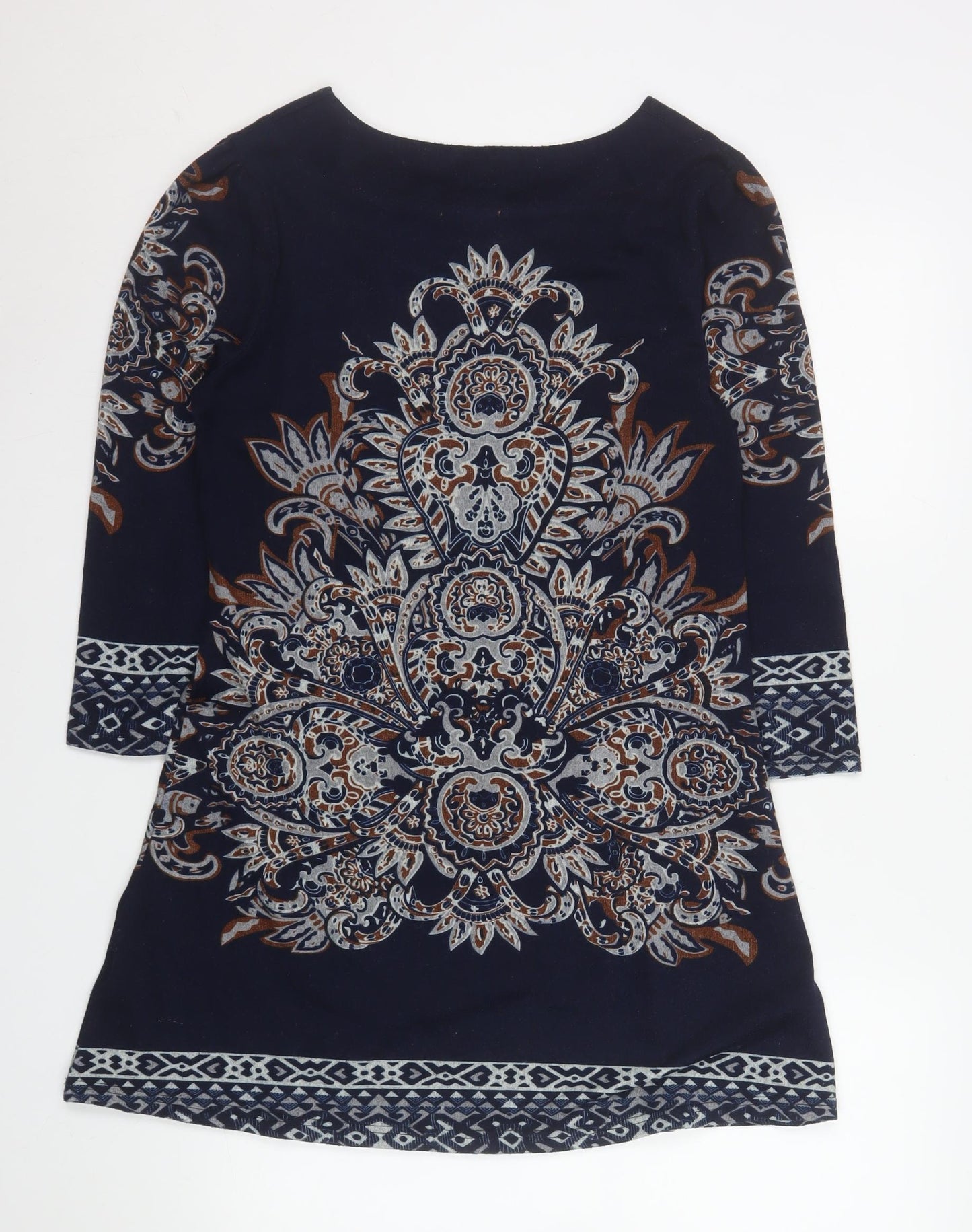 Stella Morgan Women Navy Blue Paisley Shift Dress Size 14