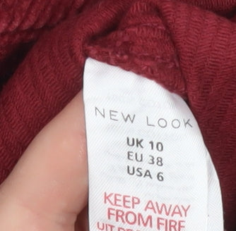 New Look Women Red Corduroy A-Line Button Skirt UK 10