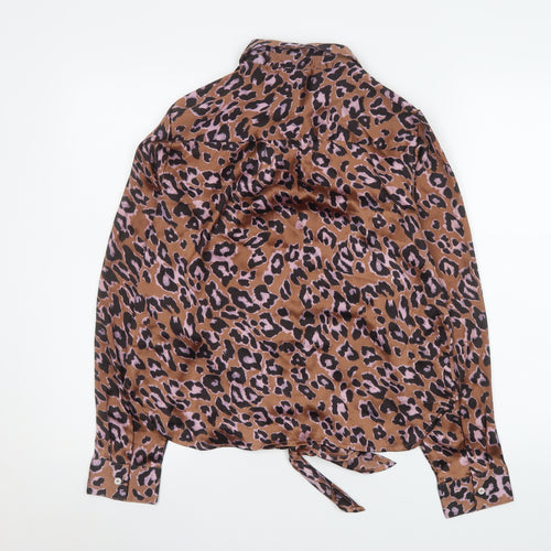 Red Herring Women’s Brown Leopard Print Button-Up Blouse Size 12