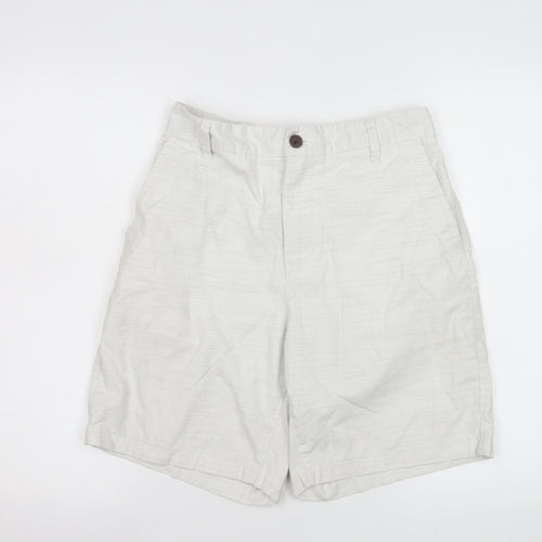 Guidly Men's Beige Chino Shorts Size L Cotton Striped Summer Casual