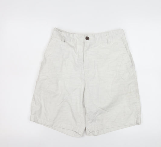 Guidly Men's Beige Chino Shorts Size L Cotton Striped Summer Casual