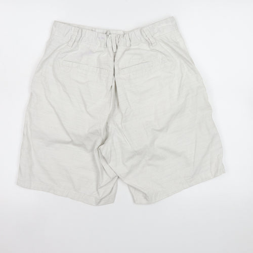 Guidly Men's Beige Chino Shorts Size L Cotton Striped Summer Casual
