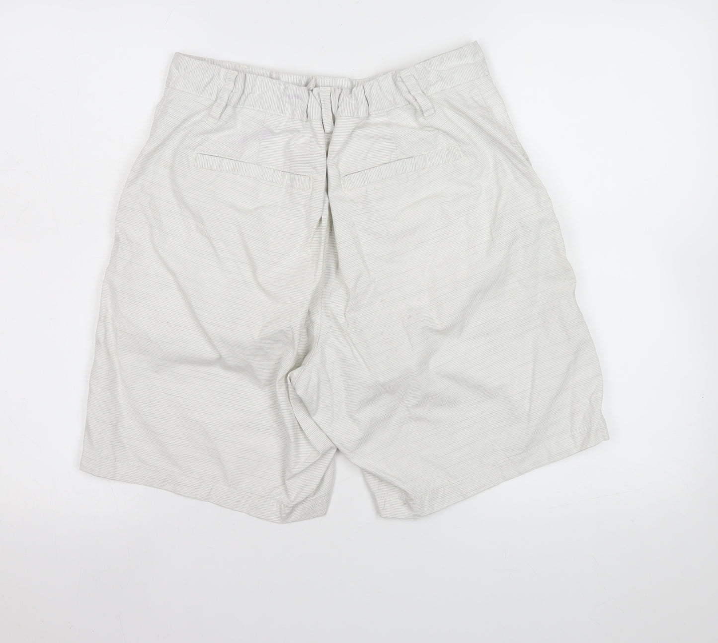 Guidly Men's Beige Chino Shorts Size L Cotton Striped Summer Casual