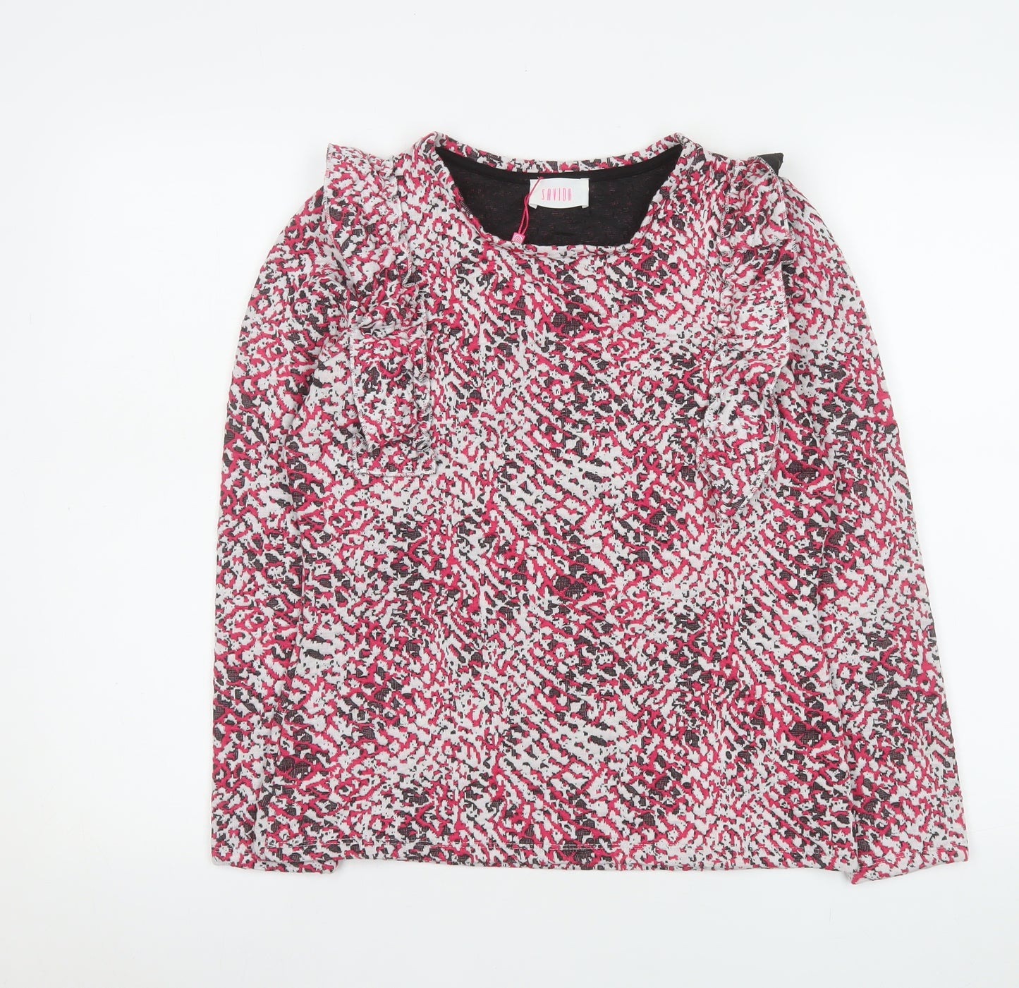 Savida Women’s Multicoloured Ruffle Long Sleeve Blouse Size 10