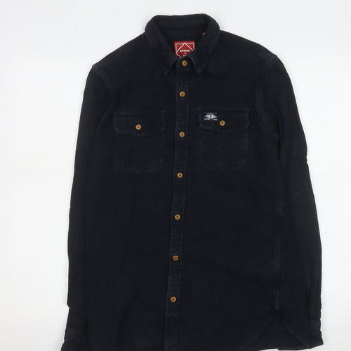 Superdry Men's Blue Cotton Corduroy Button-Up Shirt Size S