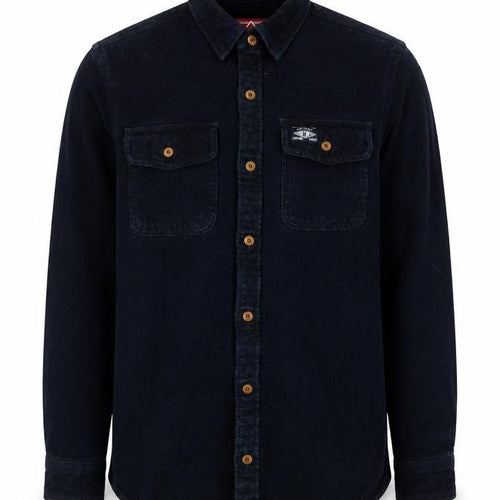 Superdry Men's Blue Cotton Corduroy Button-Up Shirt Size S