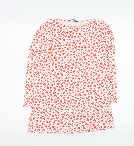 Marks and Spencer Women’s Pink Heart Print Cotton Long Sleeve T-Shirt Size 12