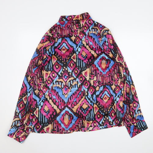 Marc Angelo Women's Multicoloured Size 14 Geometric Button-Up Blouse