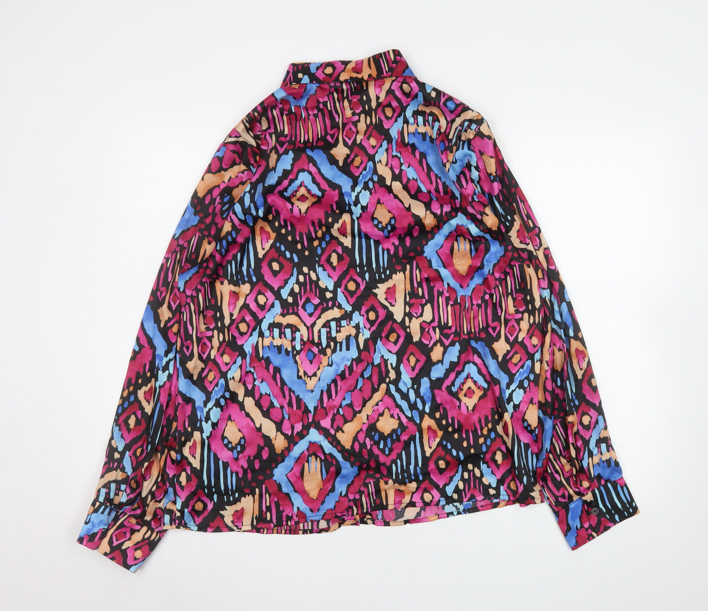 Marc Angelo Women's Multicoloured Size 14 Geometric Button-Up Blouse