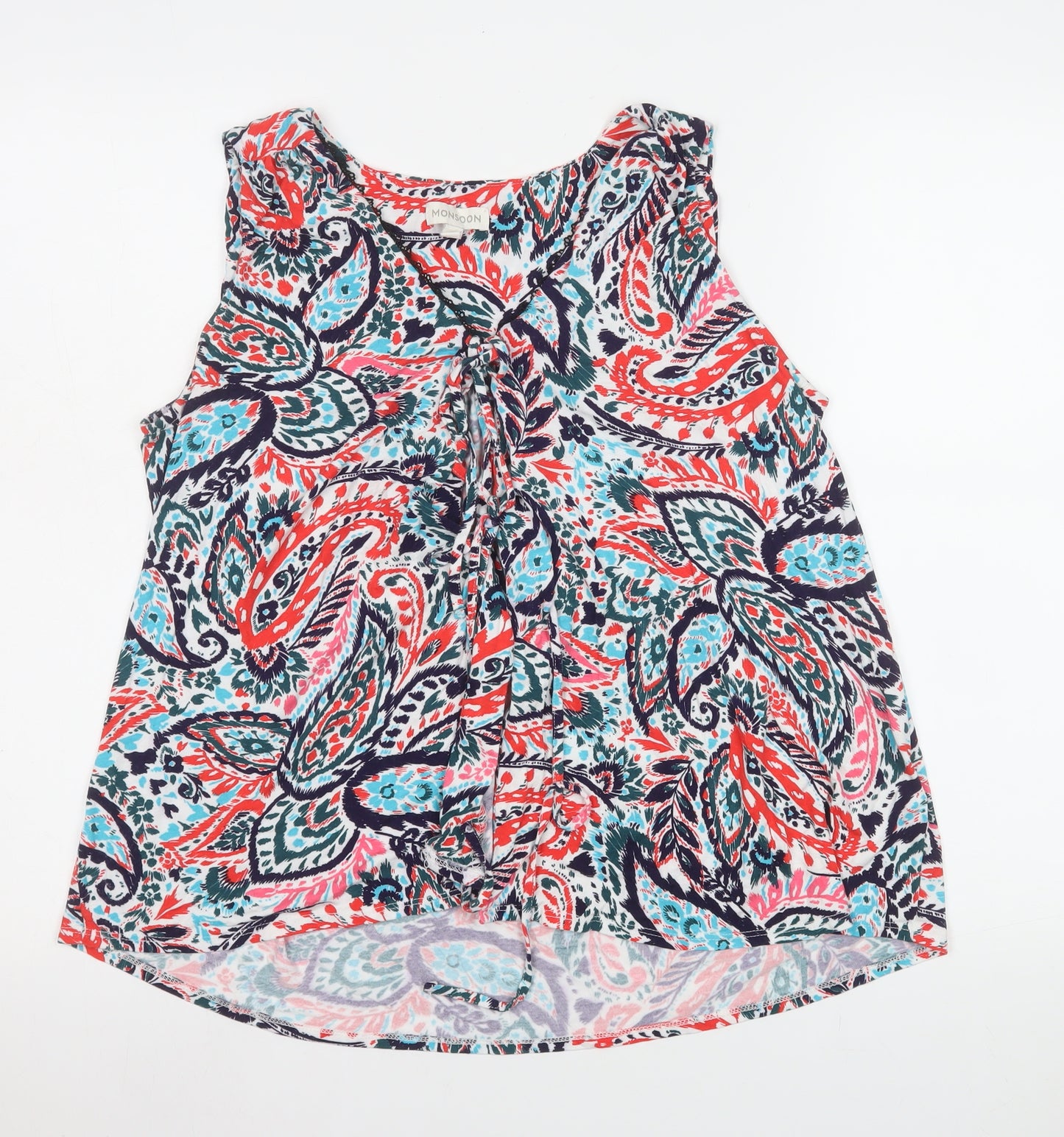 Monsoon Women’s Multicoloured Paisley Sleeveless Tunic Blouse Size M