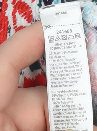 Monsoon Women’s Multicoloured Paisley Sleeveless Tunic Blouse Size M