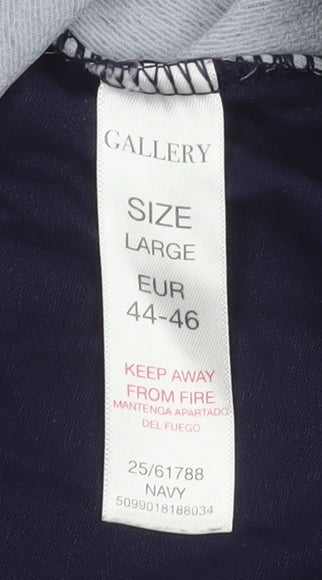 Gallery Women’s Blue Floral Blouse Short Sleeve Size L