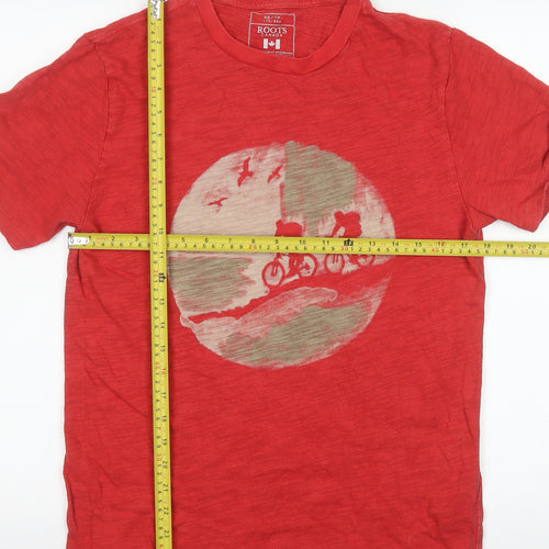 Roots Canada Men’s Red Graphic Cotton Crew Neck T-Shirt XS